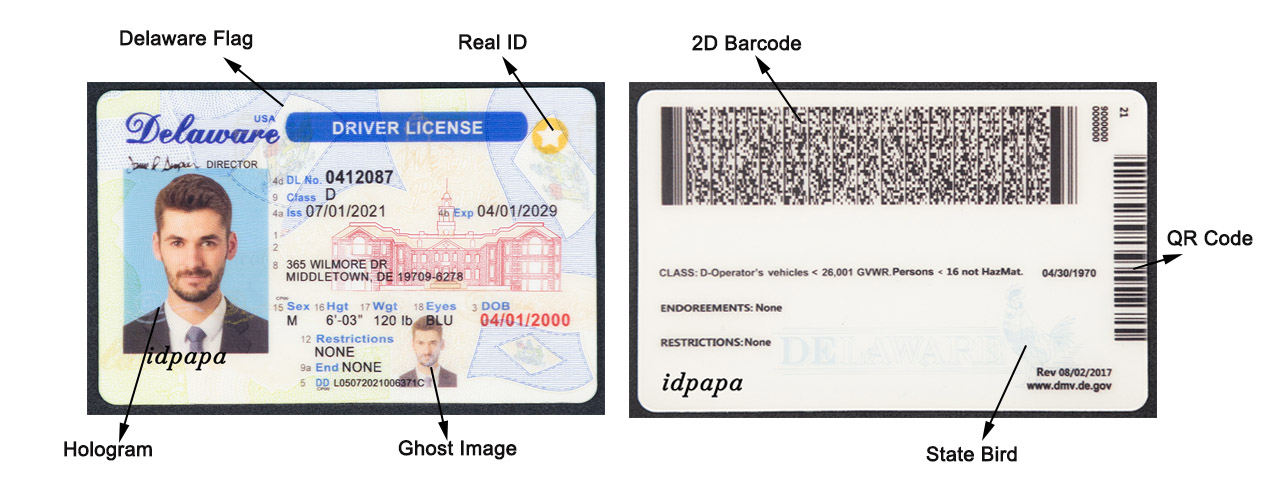 Delaware Scannable Card Premium-Delaware-Fake-ID
