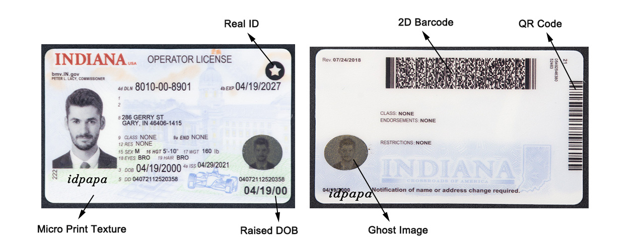 Indiana Scannable IDs legit fake ids website idpapa