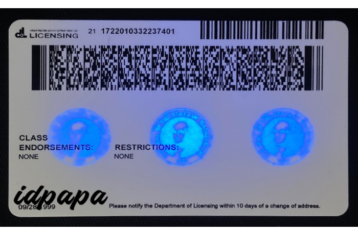 Washington scannable fake-id back