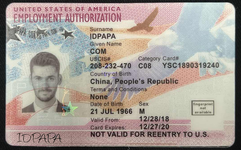 United States of America Driver's License watermark with ID Papa